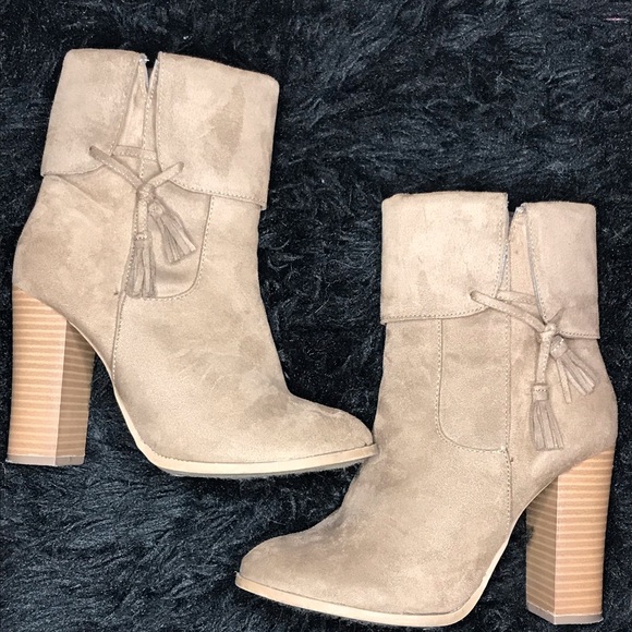 Ankle heel boots suede gray - Picture 2 of 2